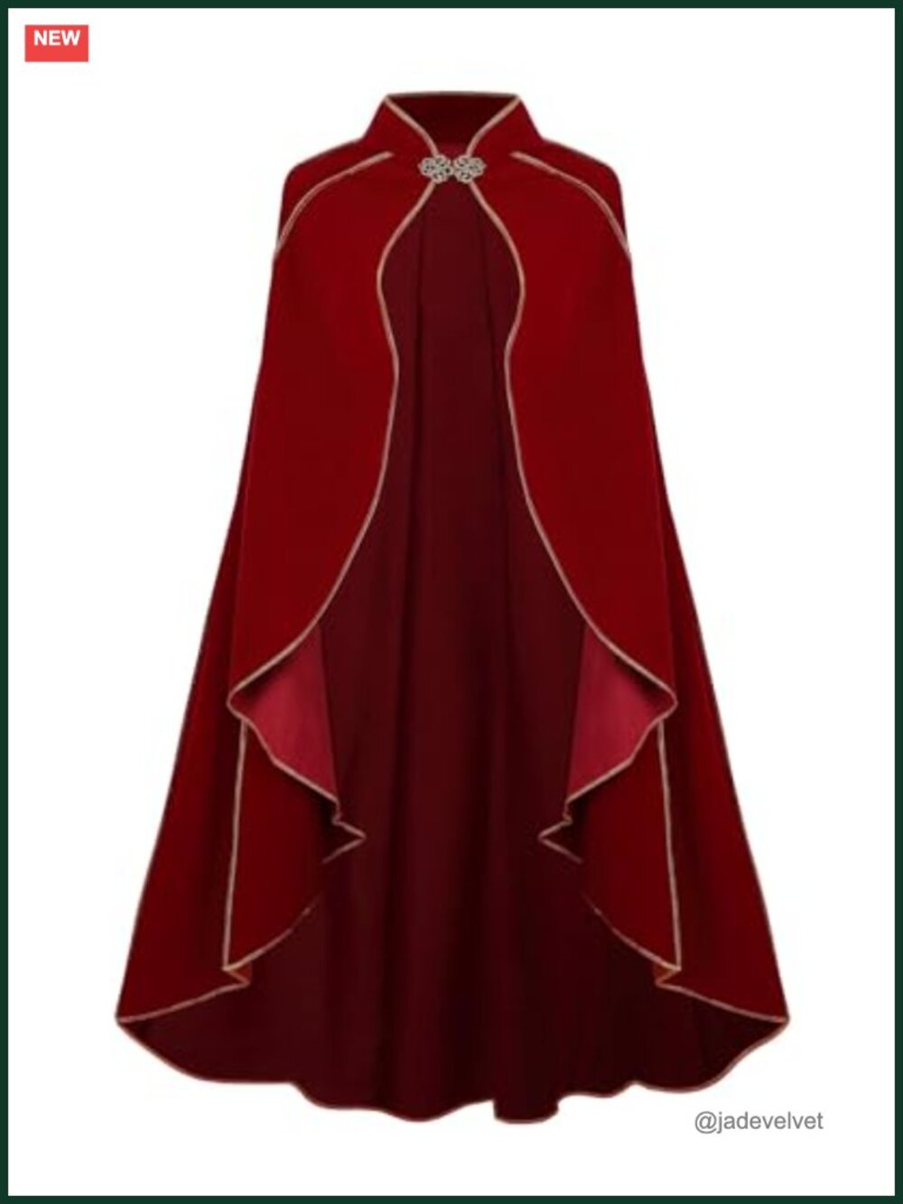 Medieval Cape Stand Collar Rolled Edge Cosplay Costume Robe